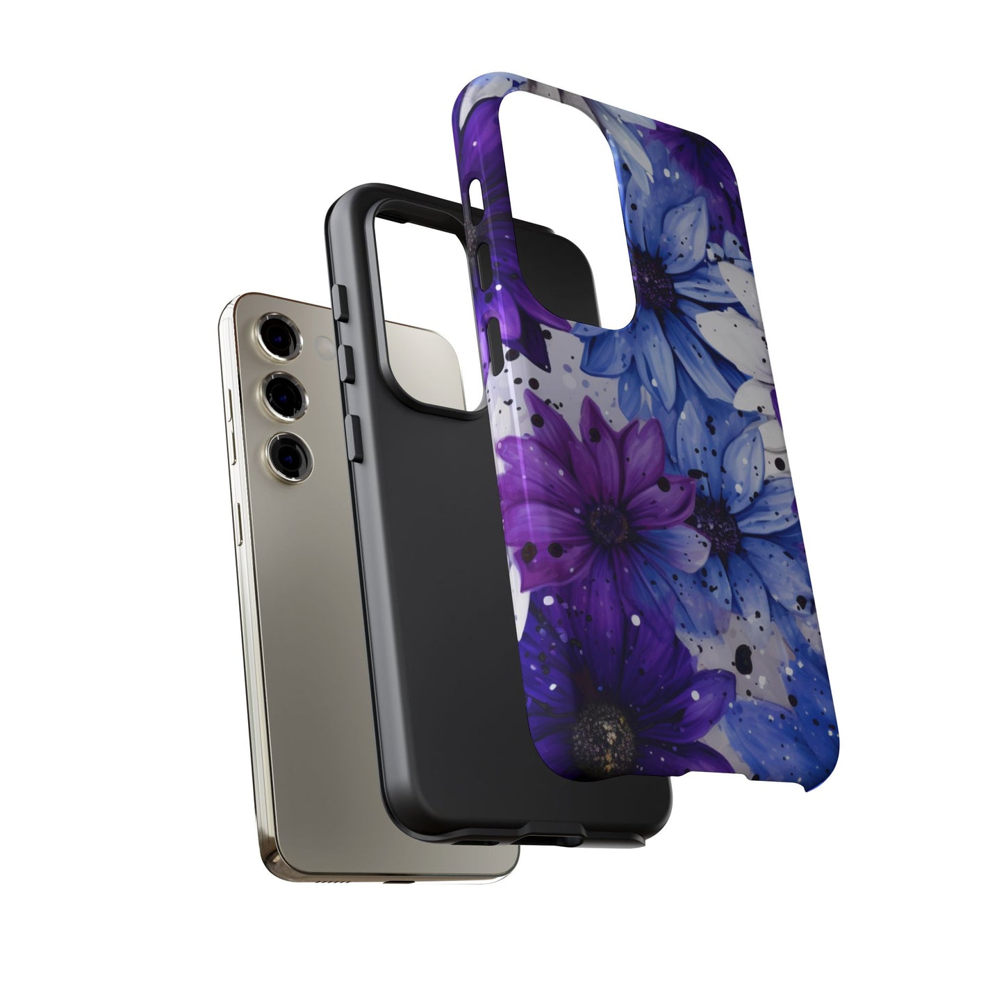 Vibrant Purple & Blue Floral Splash - Samsung Galaxy Series Case