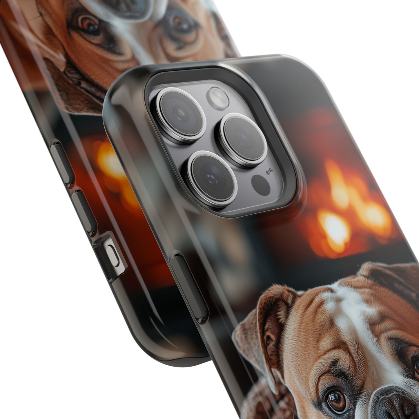 Cozy Bulldog MagSafe Case – Fireside-Inspired Protective Cover