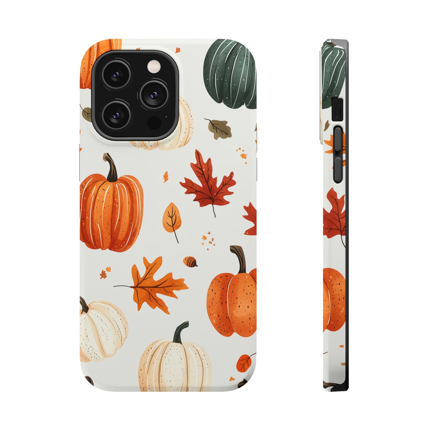 Autumn Pumpkin MagSafe iPhone Case – Fall Leaves and Harvest Design