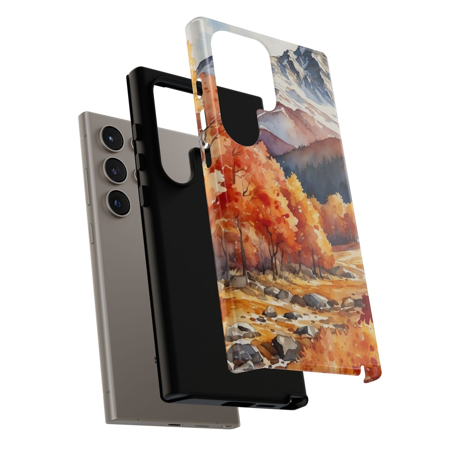 Watercolor Autumn Forest and Mountains - Samsung Galaxy Case