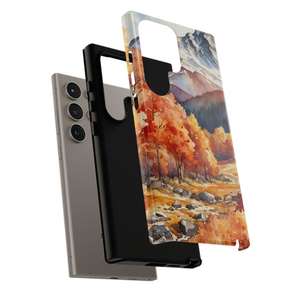 Watercolor Autumn Forest and Mountains - Samsung Galaxy Case