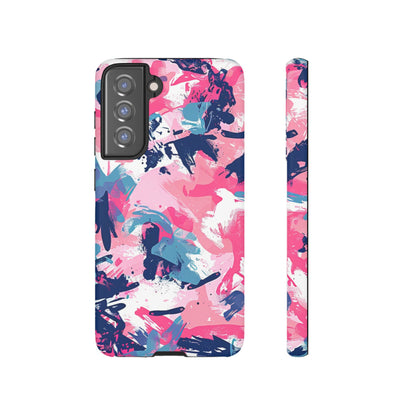 Vibrant Pink & Navy Abstract Splash – Samsung Galaxy Case