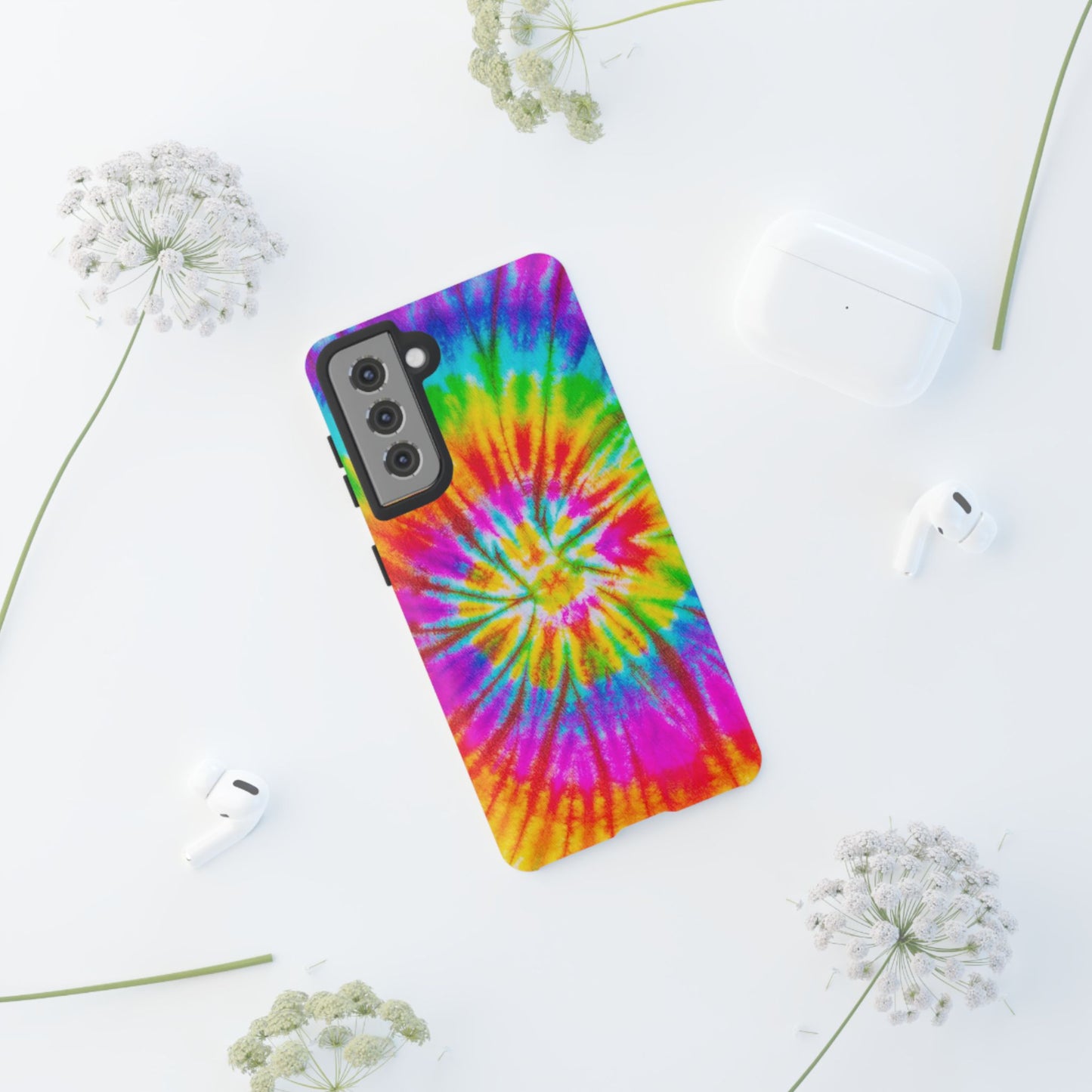 Vibrant Rainbow Spiral Tie-Dye Samsung Galaxy Case – Bold & Retro Style