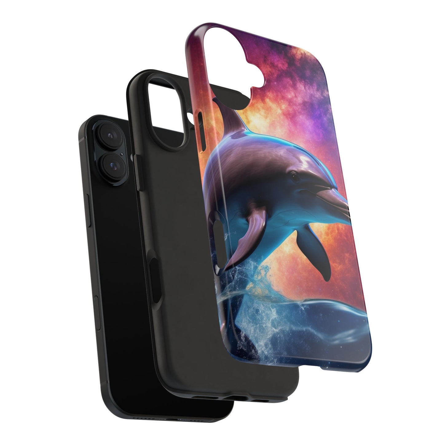 Cosmic Dolphin Galaxy Art - iPhone Case