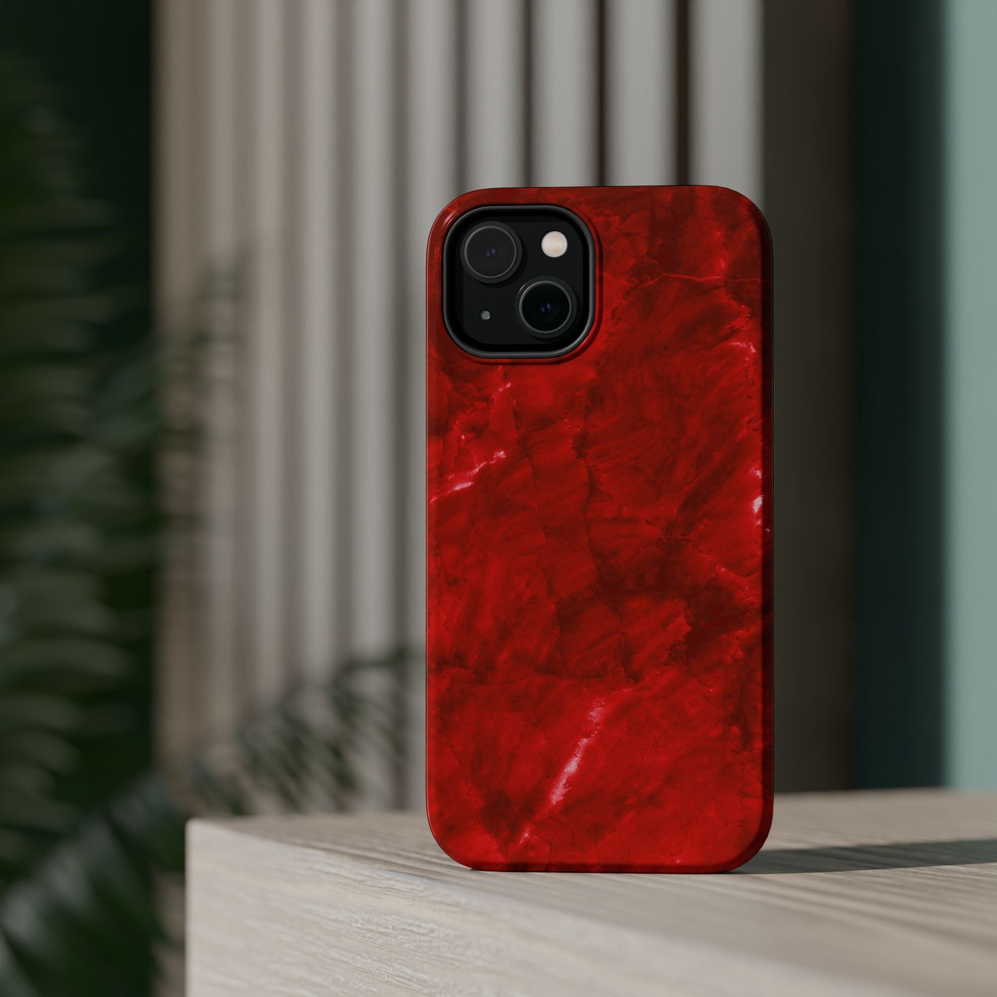 Bold Red Marble MagSafe iPhone Case – Luxe Design Meets Magnetic Precision