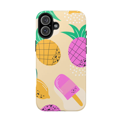 Tropical Pop iPhone Case – Fun Pineapple & Lemon Design with Vibrant Summery Colors