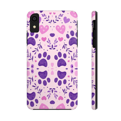 Pastel Paw Print iPhone Case - Cute Pet-Themed Floral Protective Cover