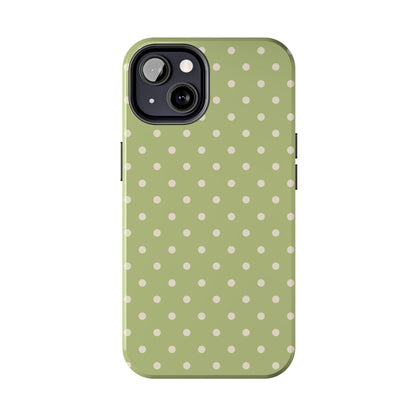 Sage Green Polka Dots – iPhone Case