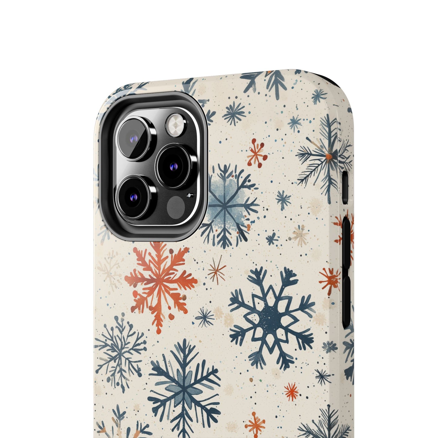 Rustic Orange and Blue Snowflake Pattern – iPhone Series Case