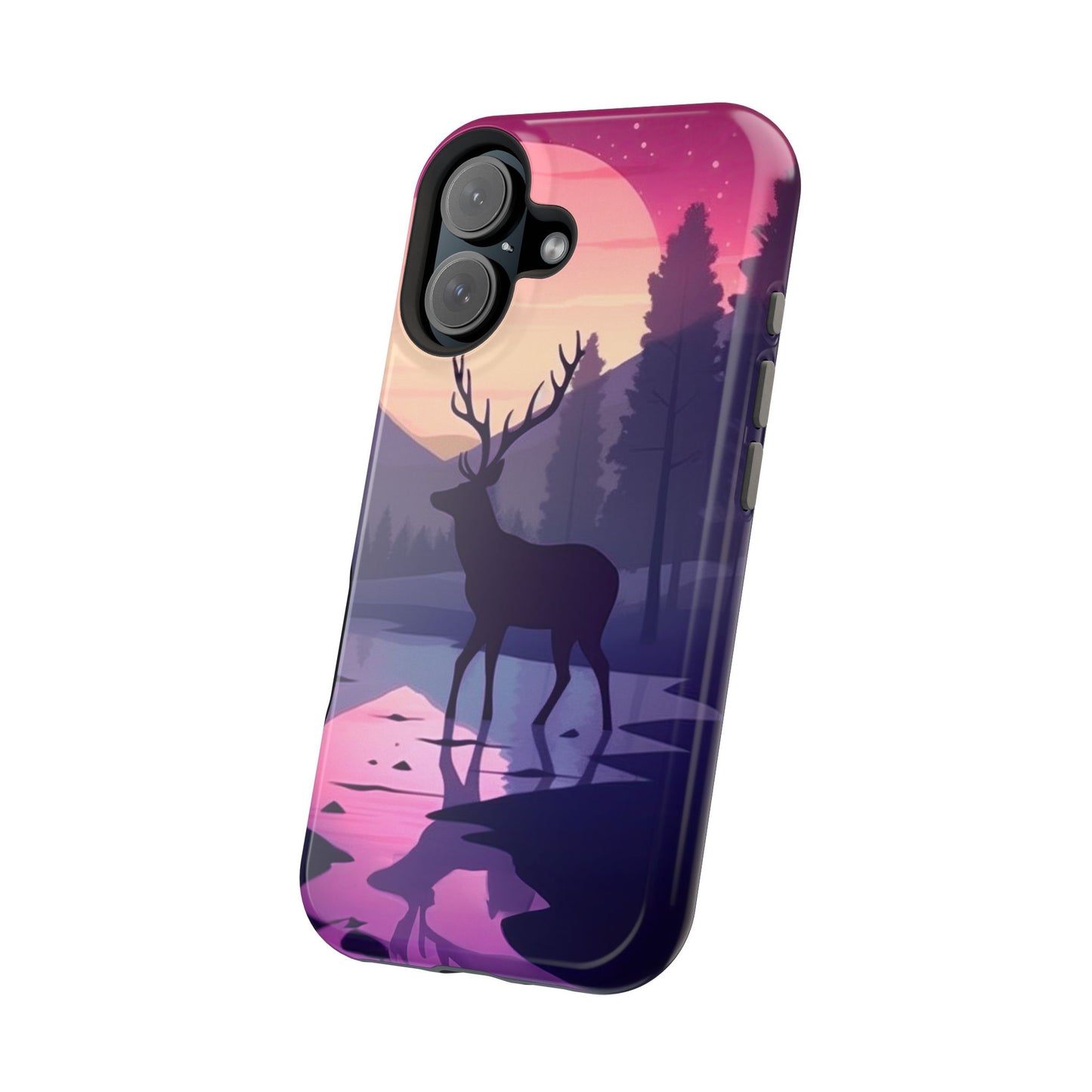 Twilight Elegance: Stag Reflection – MagSafe iPhone Case