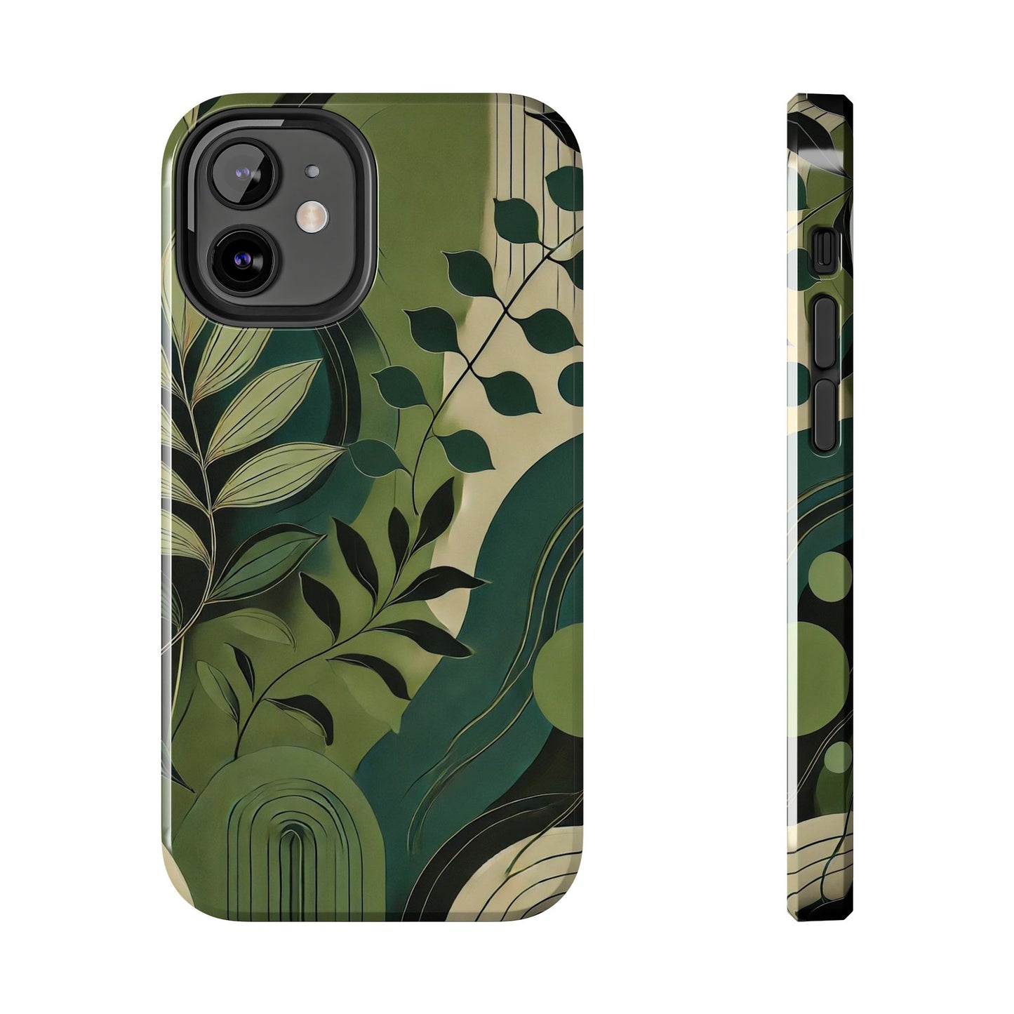 Abstract Green Leaves iPhone Case - Nature-Inspired Protective Cover