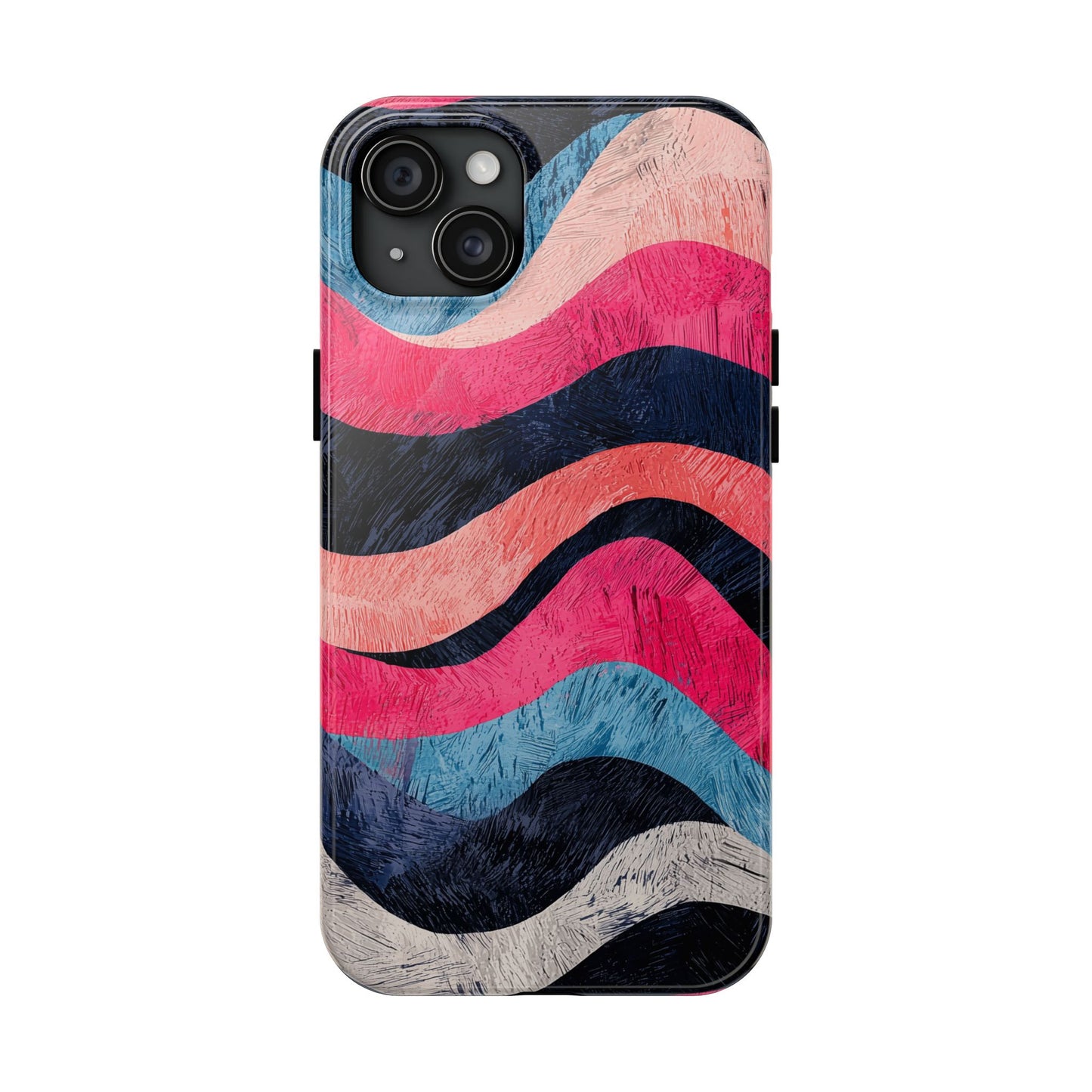 Abstract Wave Pattern iPhone Case – Shockproof, Matte Finish, Dual-Layer Protection