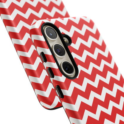 Bold Red & White Chevron – Modern Geometric Samsung Galaxy Case