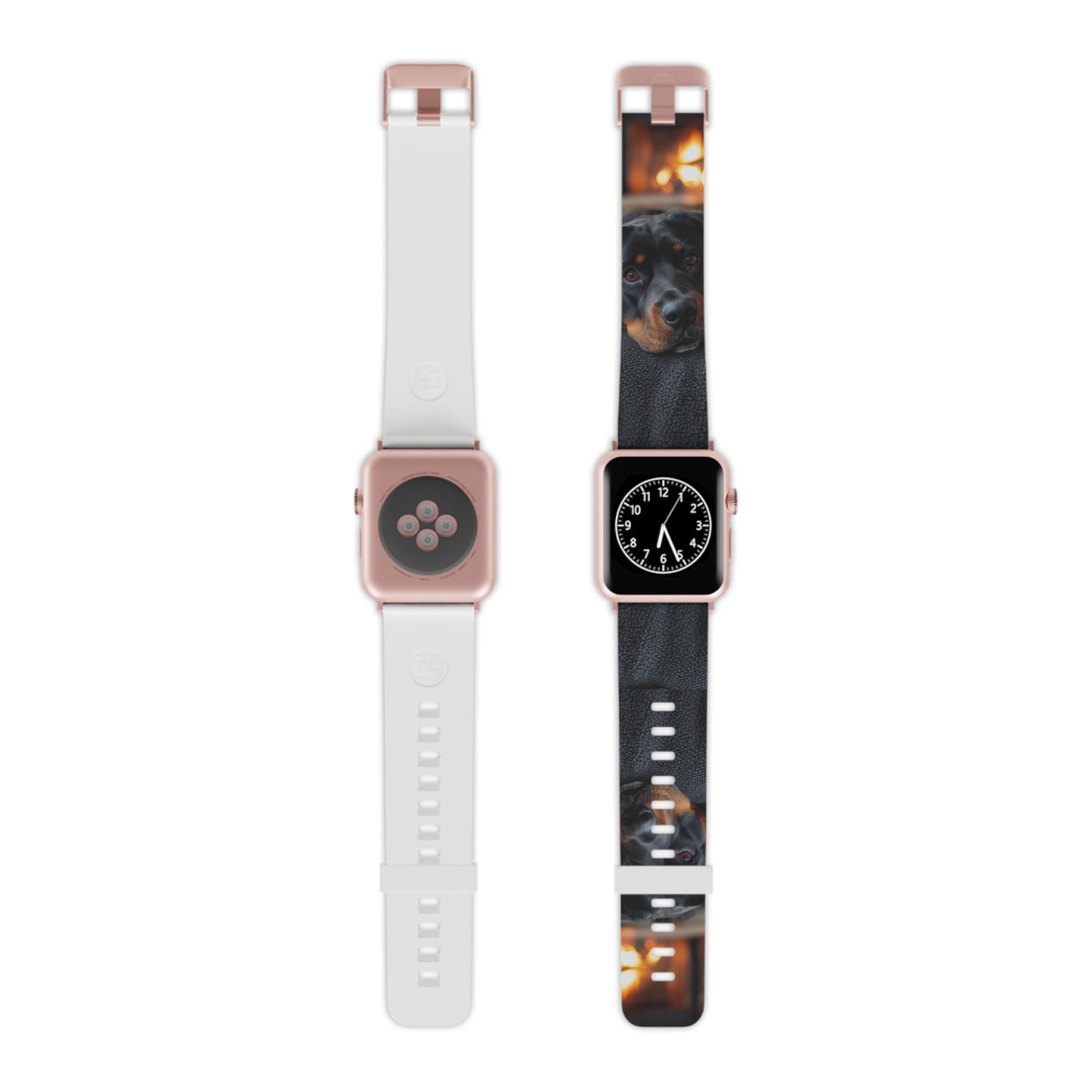  Charming Rottweiler by the Fireplace Apple Watch Band