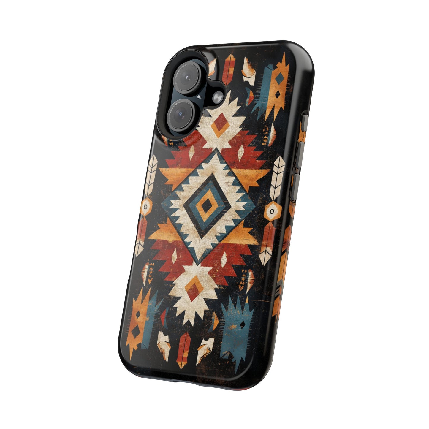 Southwestern Arrow & Diamond Tough MagSafe iPhone Case – Bold Tribal Design, Dual-Layer Protection