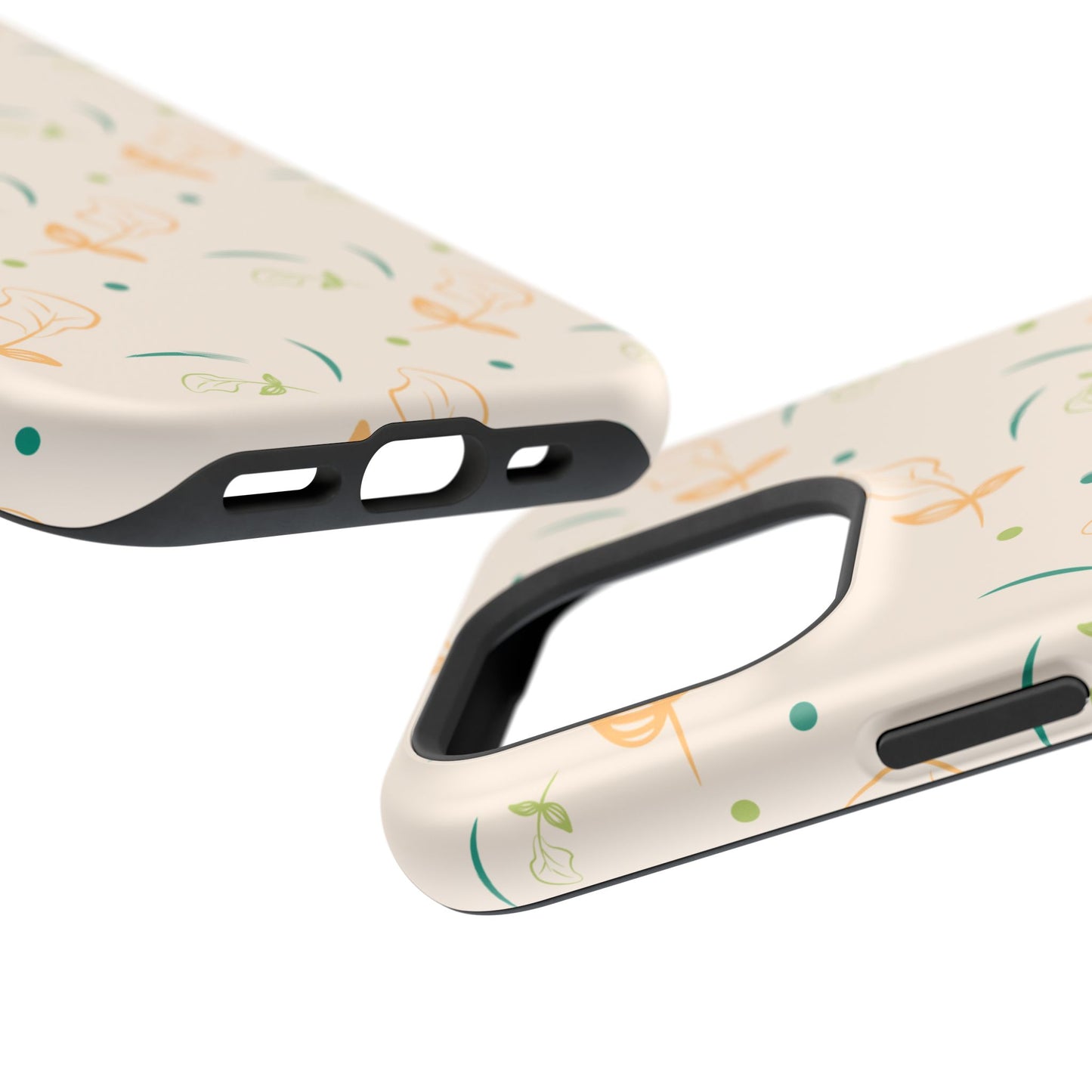 Soft Pastel Abstract Floral Tough MagSafe iPhone Case – Playful Minimalist Design with Dual-Layer Protection