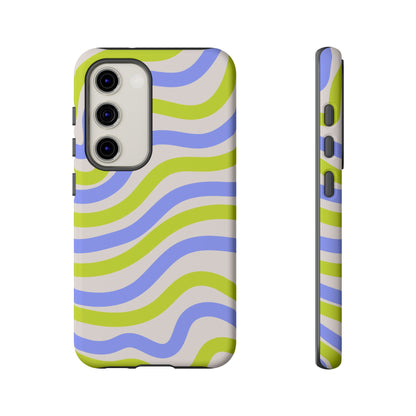 Neon Wave Samsung Galaxy Case – Bold Dual-Layer Protection with 70s-Inspired Vibe