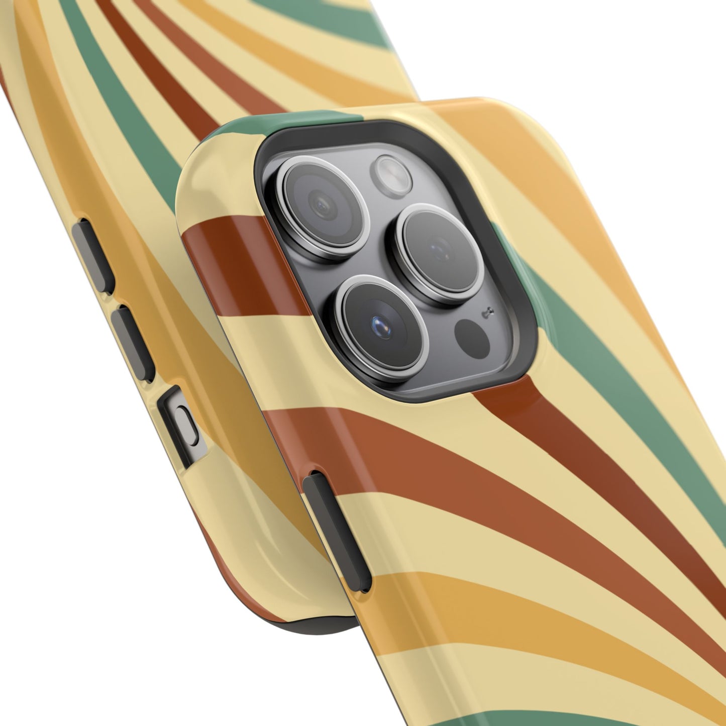 Earthy Retro Swirl MagSafe iPhone Case – Dual-Layer Protection with 70s-Inspired Earth Tones