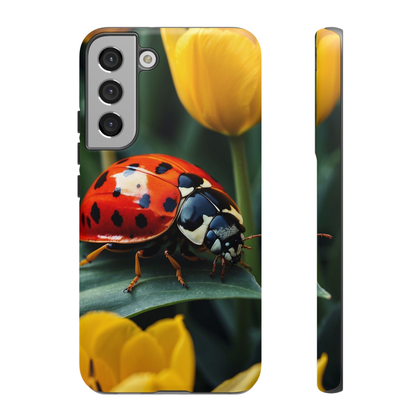 Samsung Galaxy Case: Vibrant Ladybug Amidst a Lush Yellow Flower Garden