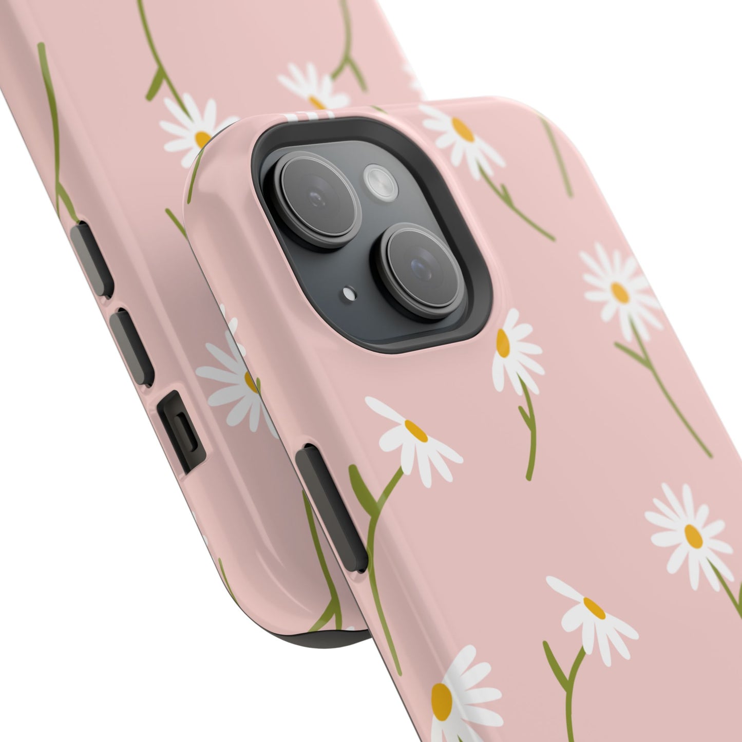 Daisy Delight Tough MagSafe iPhone Case – Cute Floral Design with Dual-Layer Protection