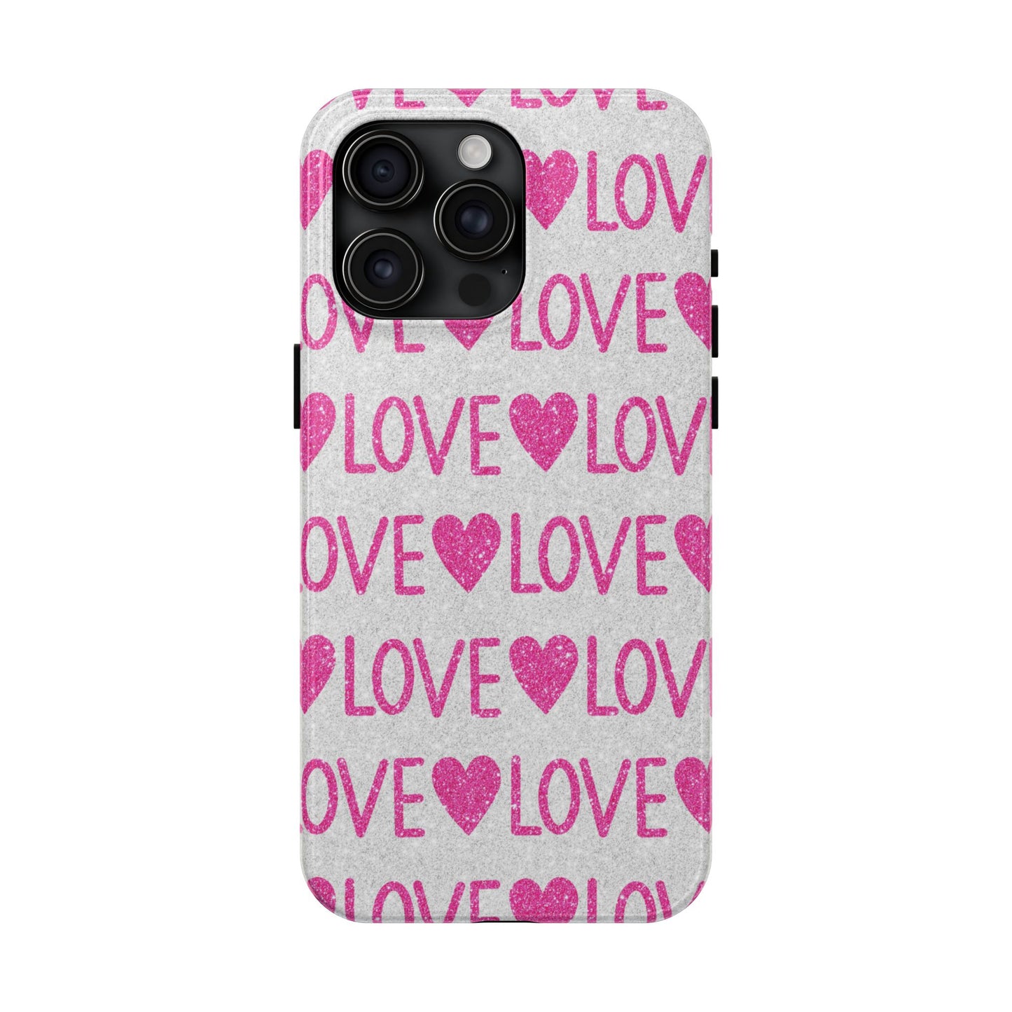 Pink Glitter Love Pattern – iPhone Series Case