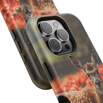 Fawn Among Tulips MagSafe iPhone Case