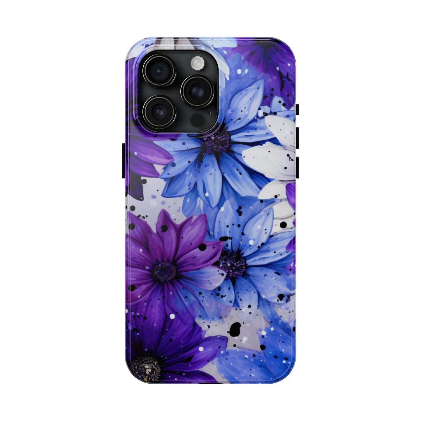 Vibrant Purple & Blue Floral Splash - iPhone Series Case