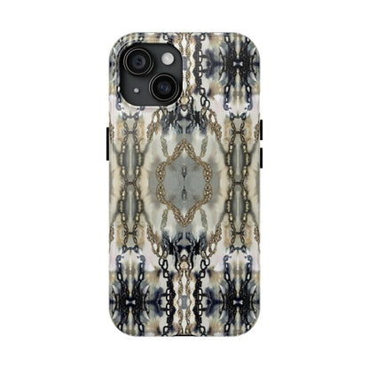 Abstract Marble - Metal Chain Pattern iPhone Case - Chic Protective Cover