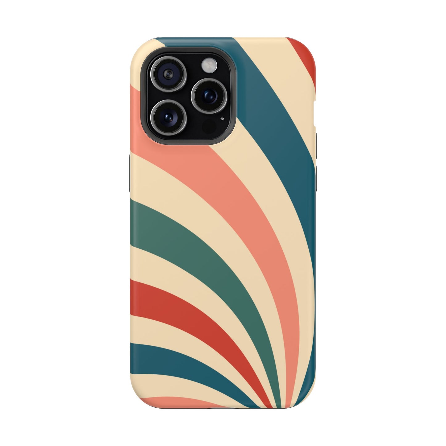 Retro Sunburst Swirl MagSafe iPhone Case – Dual-Layer Protection with Bold 70s Vibes