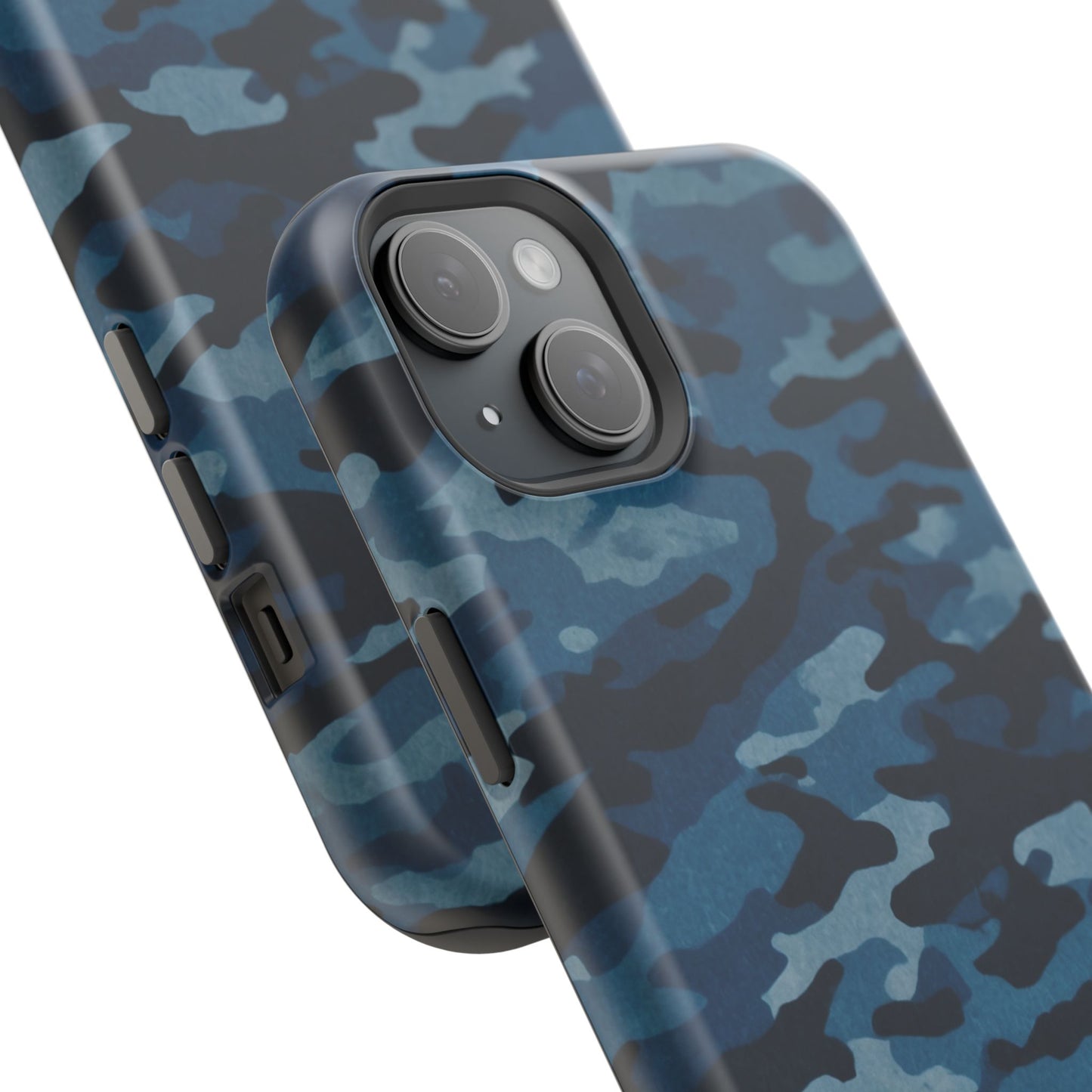 Dark Blue Camouflage – MagSafe iPhone Case with Modern Rugged Style