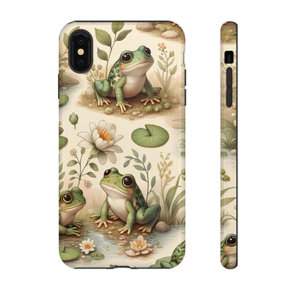 Cute Frogs Phone Case - Pond Pals Frolic - Charming Frog Lily Pad Phone Case for iPhone, Google & Samsung! Great Gift For Any Frog Lover!