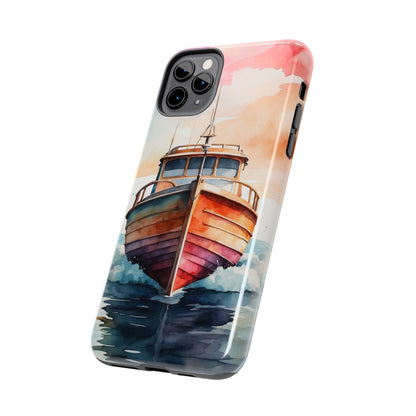 Sunset Sail Watercolor Boat – iPhone Series Case