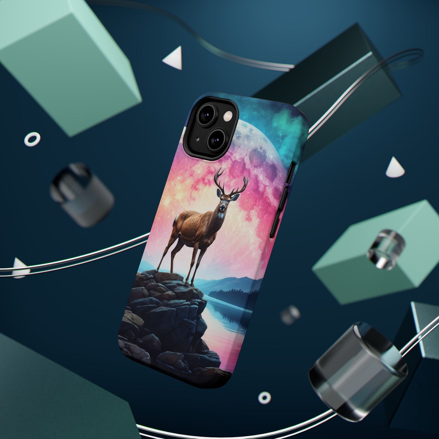 Vibrant Stag in Bloom – MagSafe iPhone Case