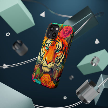 Fierce Rainbow Tiger Art - MagSafe iPhone Case