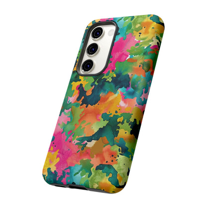 Vibrant Watercolor Splash Samsung Galaxy Case – Multicolor Abstract Artistic Design