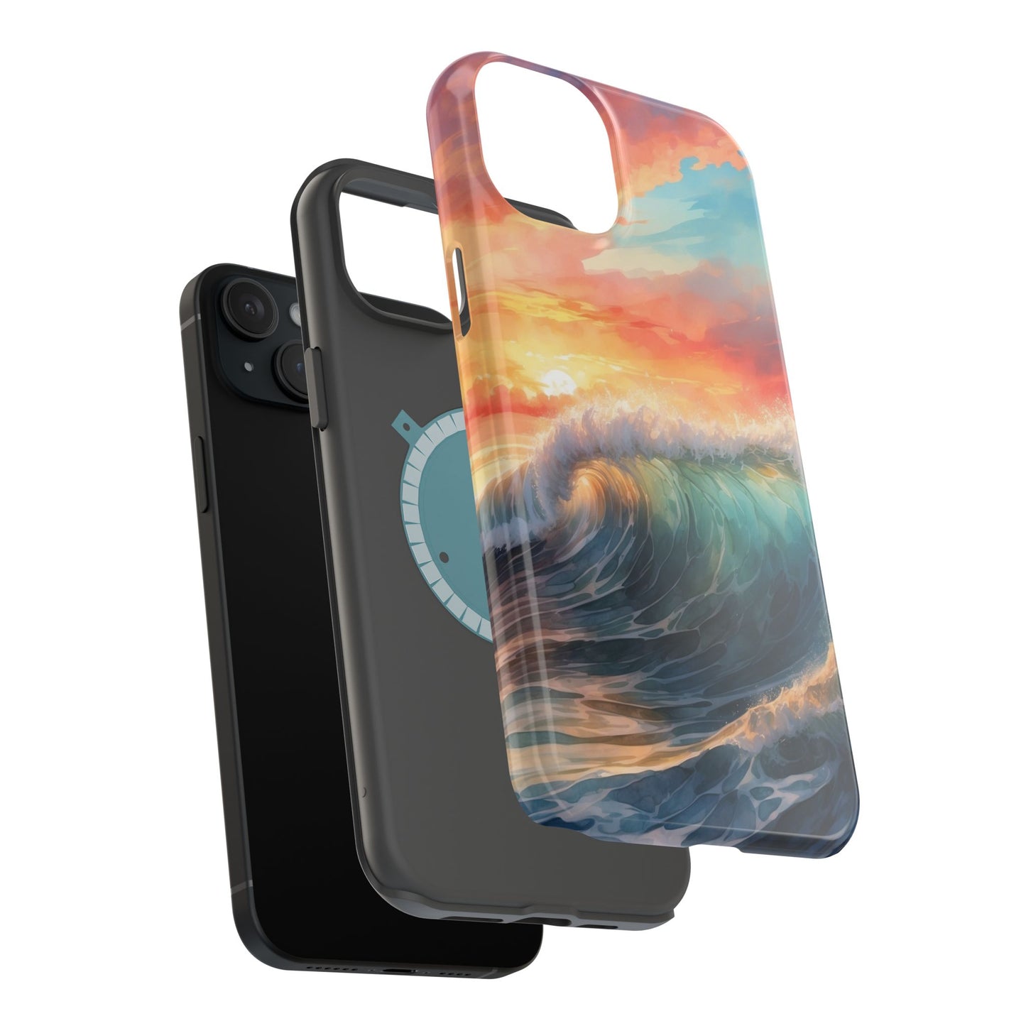 Ocean Wave Sunset MagSafe iPhone Case – Coastal Vibes Design