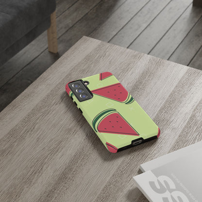 Watermelon Slice Samsung Galaxy Case – Fresh & Fun Design with Retro Geometric Pattern