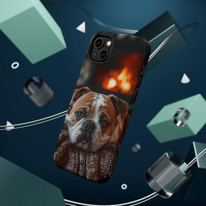 Cozy Bulldog MagSafe Case – Fireside-Inspired Protective Cover