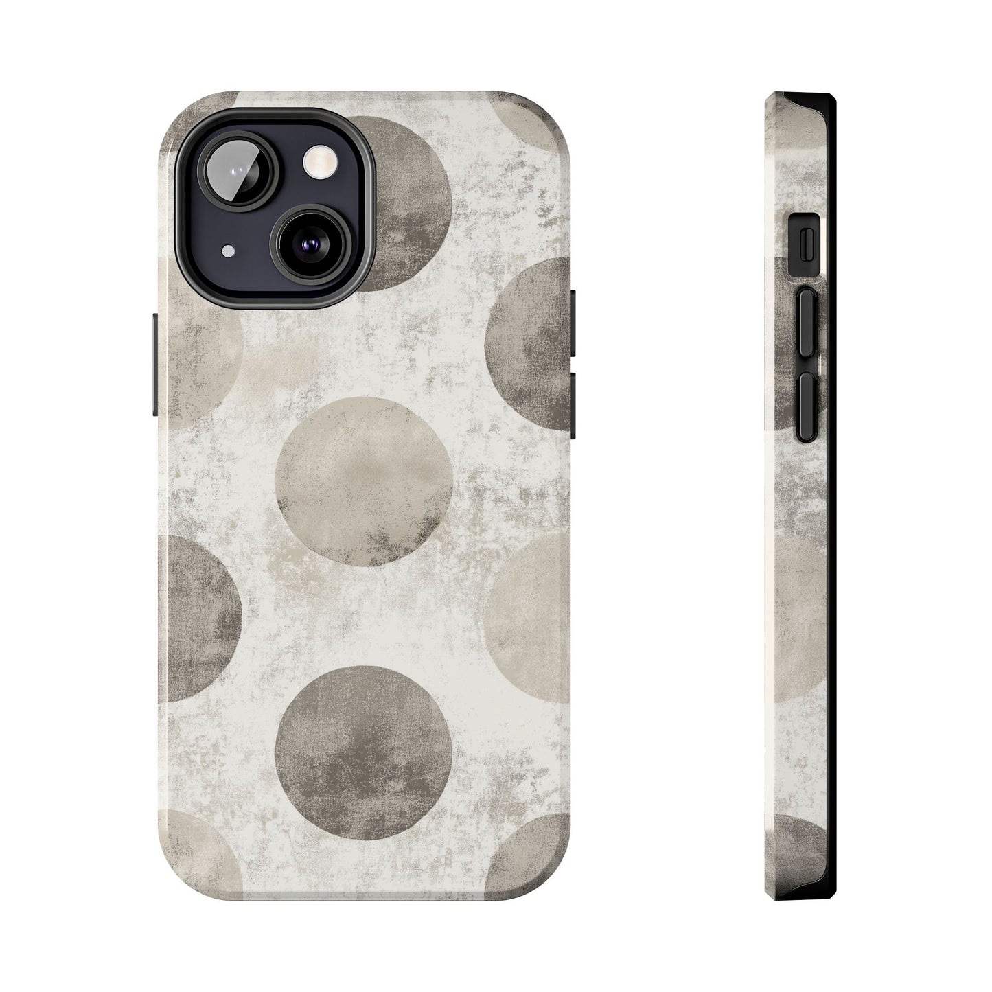 Vintage Polka Dot iPhone Case - Minimalist Neutral Protective Cover