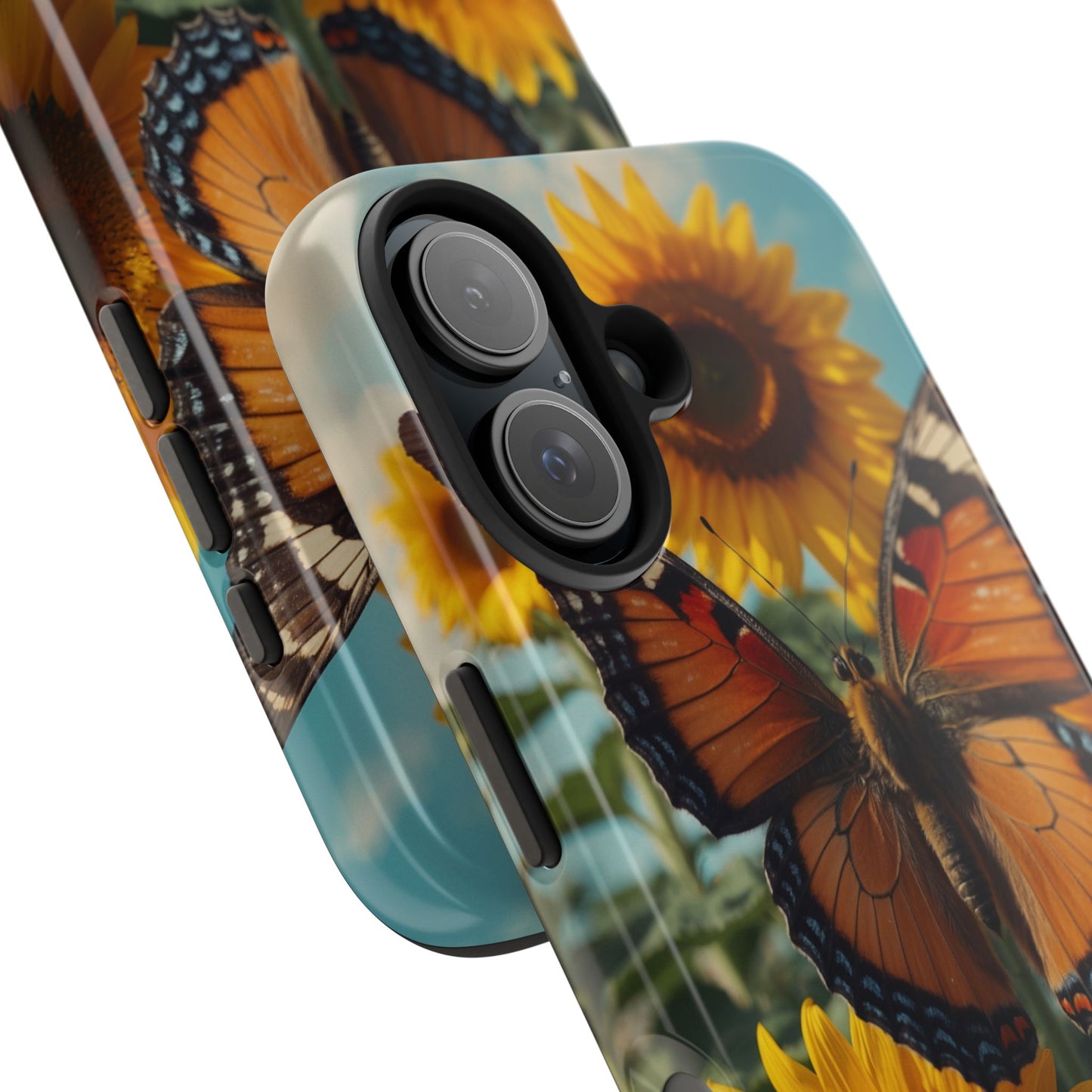 Vibrant Butterfly & Sunflower – iPhone Case