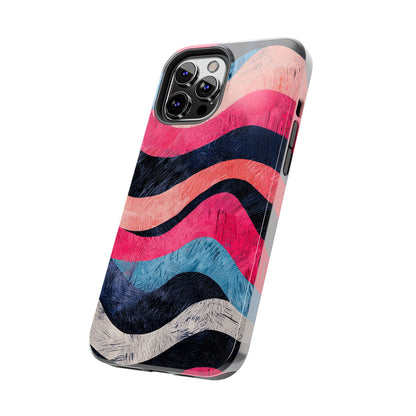 Abstract Wave Pattern iPhone Case – Shockproof, Matte Finish, Dual-Layer Protection