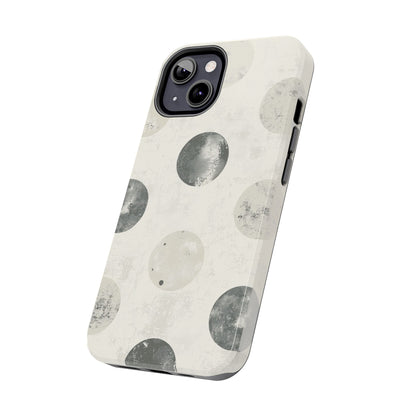 Vintage Polka Dot iPhone Case - Neutral Retro Protective Cover