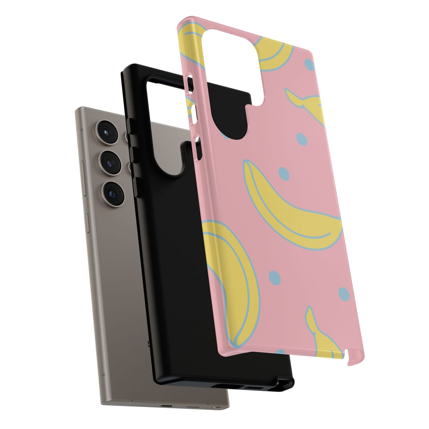 Pink Banana Pop Samsung Galaxy Case – Cute Pastel Design with Fun Retro Vibe