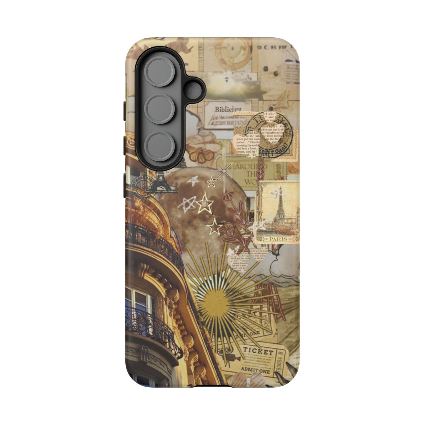 Parisian Dream Collage Samsung Galaxy Case – Dual-Layer Protection with Vintage French Aesthetic