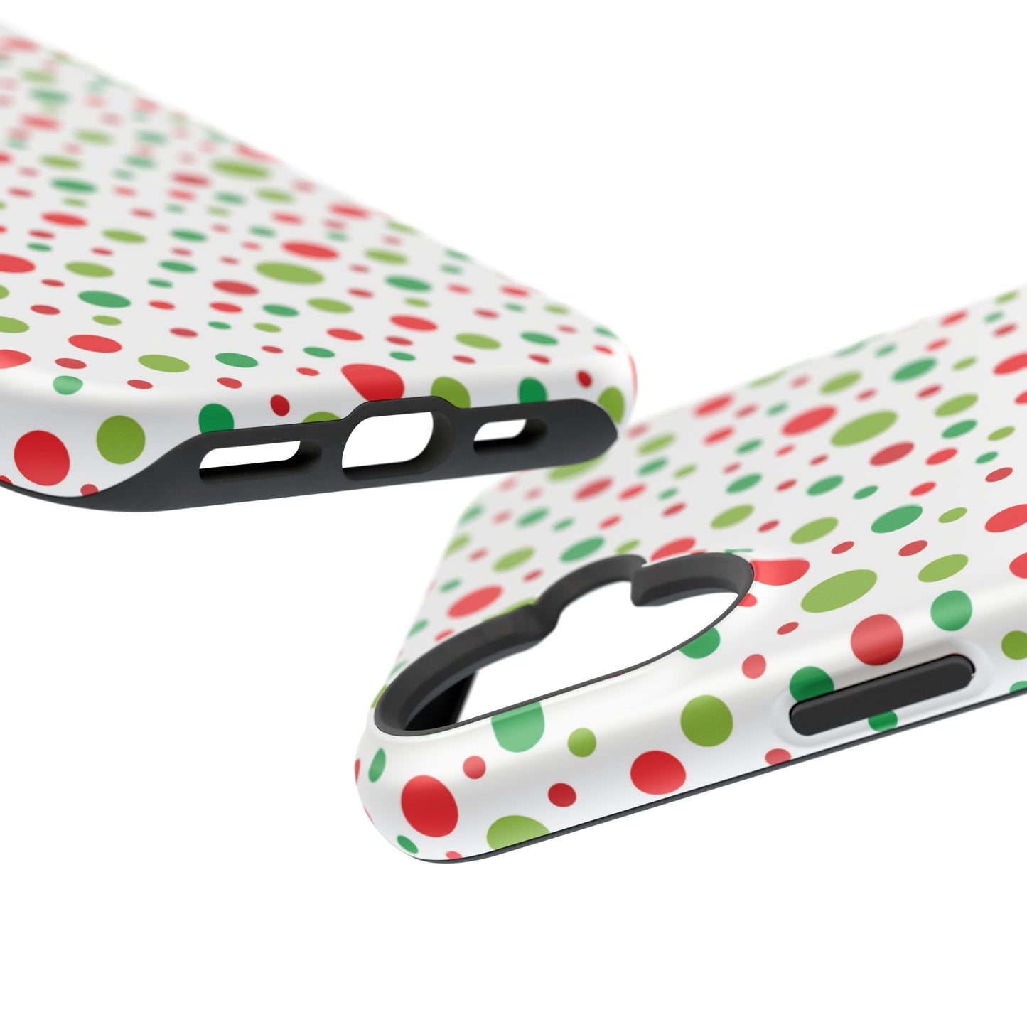 Red & Green Christmas Polka Dots – MagSafe iPhone Case