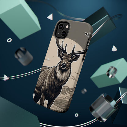 Monochrome Majesty – Regal Stag MagSafe iPhone Cases