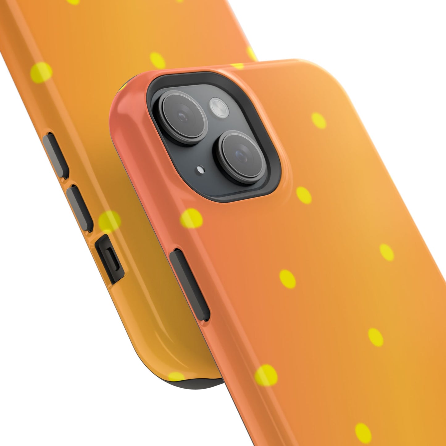 Sunset Gradient Polka Dots MagSafe iPhone Case – Shockproof, Matte Finish, Dual-Layer Protection