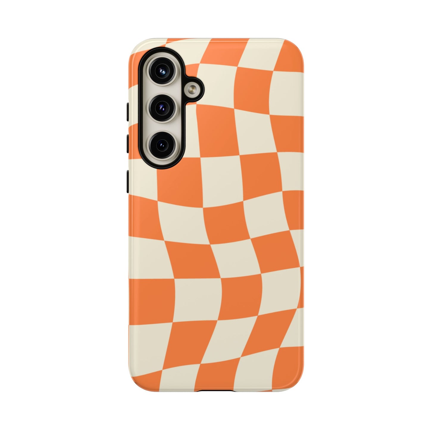 Wavy Retro Checkerboard Samsung Galaxy Case – Shockproof, Matte Finish, Dual-Layer Protection