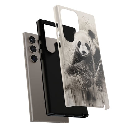 Premium Cute Phone Case: Charcoal Art Panda Bear