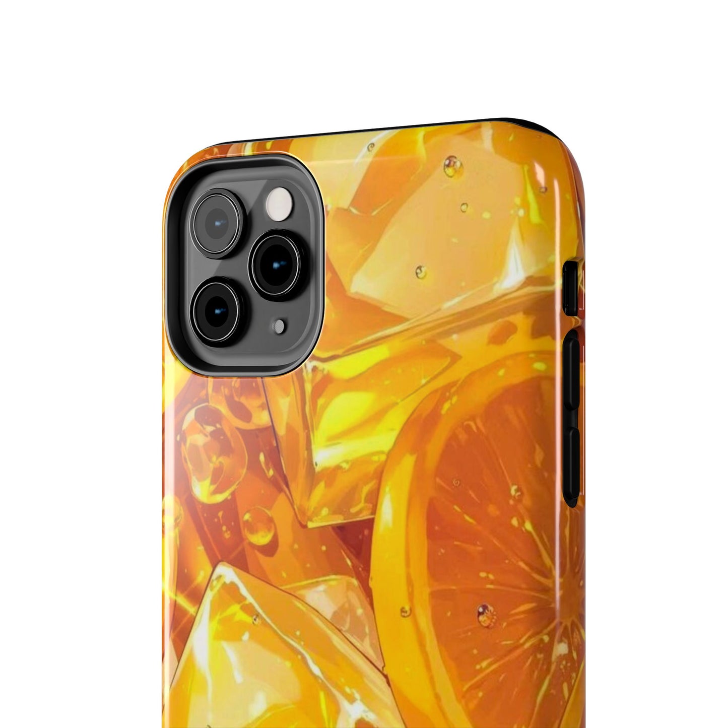 Citrus Splash iPhone Case – Bright Orange Slices & Ice, Dual-Layer Protection